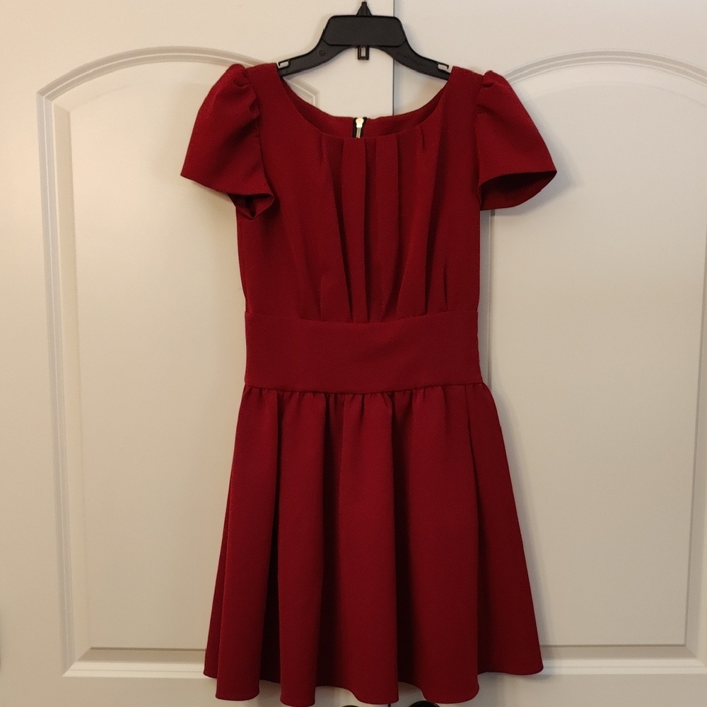 JayGodfrey Maroon Pleated Dress